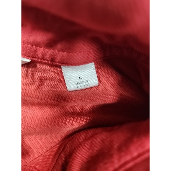 Travis Mathew Polo Shirt Mens Large Red Striped Golf Tennis Performance Casual - Picture 4 of 13